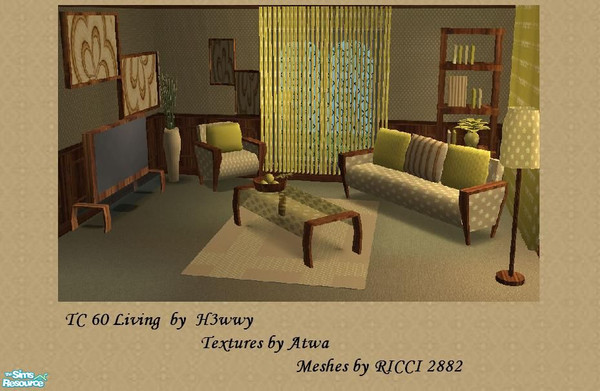 Sims 2 — TC 60 Living by H3wwy — This is a recolour of RICCI2882 Bussel set for Texture Challenge 60. Once more Atwa has