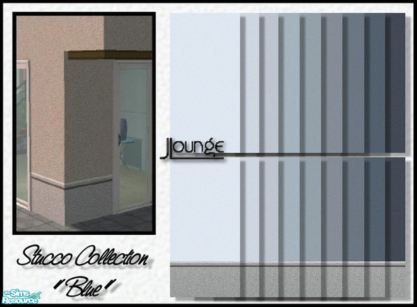 Sims 2 — Stucco Collection Blue - set  by JLounge — The Stucco Collections were made to use on the outside of your