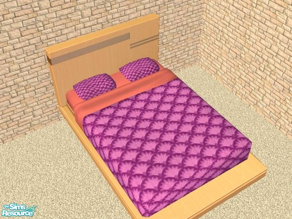 Sims 2 — GoForFink Bedding Set 001 - Goforfink Bedding0001 by GoForFink — Bedding for your sims with pattern, in purple.