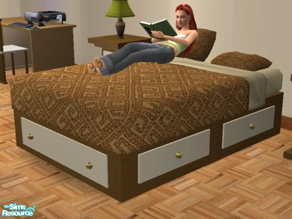 Sims 2 — Platform Bedroom (Dark Wood) - Bedding by EarthGoddess54 — Part of the Platform Bedroom in Dark Wood set. Enjoy!