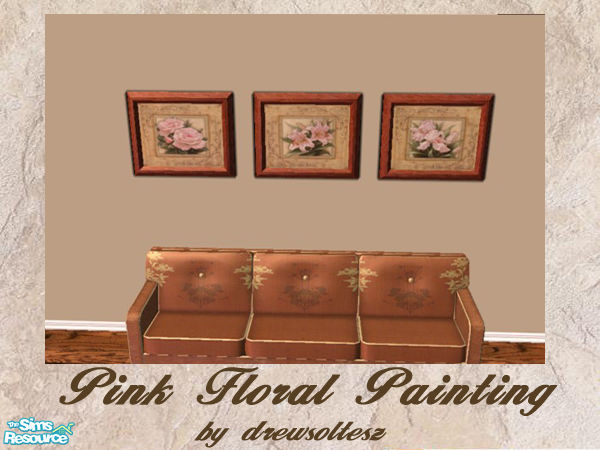 Sims 2 — Pink Floral Paintings by drewsoltesz — A recolour of the Sims2 original object \"The Meaning of