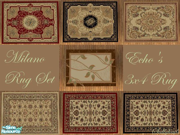 Sims 2 — Milano 3x4 Rug Set by sallyhails — Big thanks to Milanokat for supplying me with the beautiful textures for the