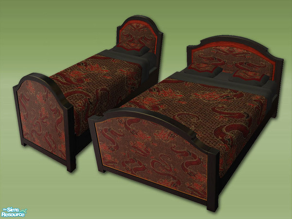 Sims 2 — Bedding - Far East - 02 by Shakeshaft — A recolour set of the new Bon-Voyage Hotel Furniture, with a far east
