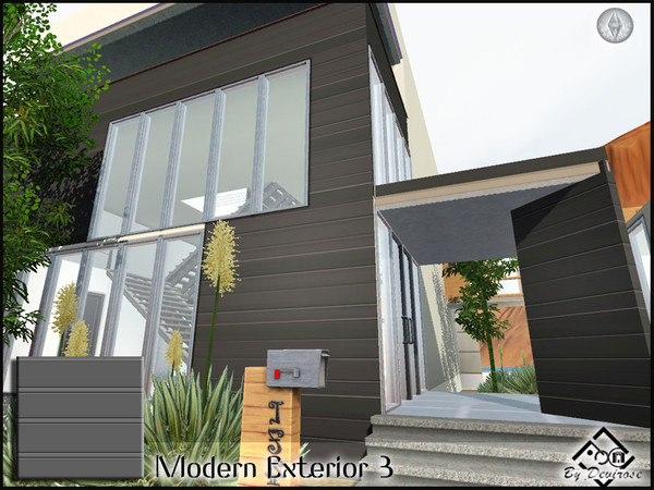 Sims 3 — Modern Exterior 3 by Devirose — Minimal lines,for exterior design.Base Game Compatible,no need EP,created with