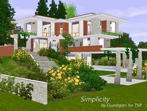 Sims 3 — Simplicity by Guardgian2 — A simple modern house featuring 2 bedrooms, 1 bathroom, a kitchen, a dining room, a