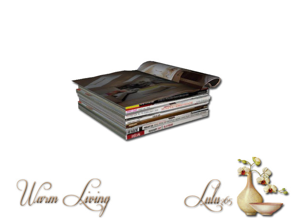Sims 3 — Warm Living Decor Magazines by Lulu265 — Part of the Warm Living Set Made by Lulu265 for TSR. Please do not