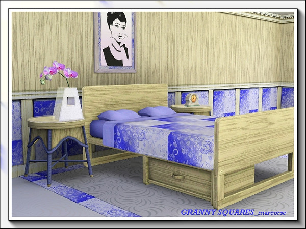 Sims 3 — Granny Square_marcorse by marcorse — A granny square abstract pattern in shades of blue and white. Found in