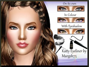 Sims 3 — Katty Eyeliner by Margeh-75 — -cat eye liner with lower lash mascara -handpainted by me -teen-elder category