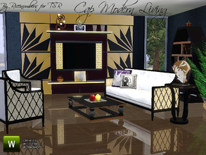 Sims 3 — Cap Modern Living by TheNumbersWoman — Sleek lines and a modern style this living room is sure kick your style