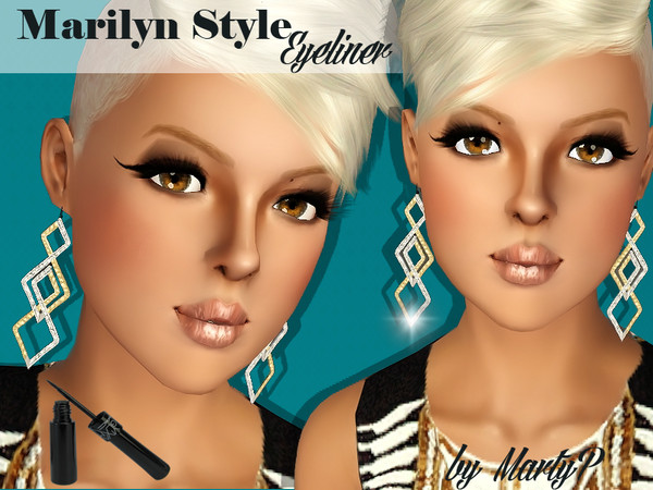 Sims 3 — Marilyn Style Eyeliner by MartyP — Please do not re upload as your own. CAS and launcher thumbnail included.