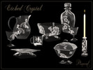 Sims 3 — Etched Crystal Set by Pinecat — Etched crystal with contemporary design and traditional elegance. Set includes: