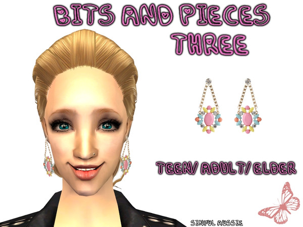 Sims 2 — Bits and Pieces - Three by sinful_aussie — A set of different earrings i had leftover and decided to share!