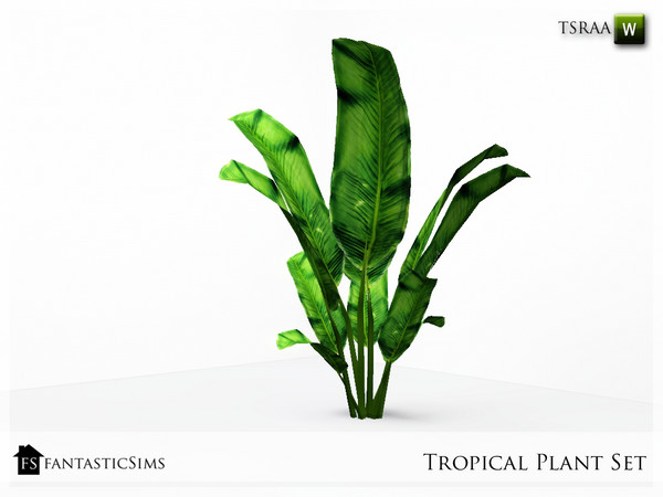 Sims 3 — Tropical Plant Green Banana Leaf Plant FS by fantasticSims — Tropical Plant Green Banana Leaf Plant FS