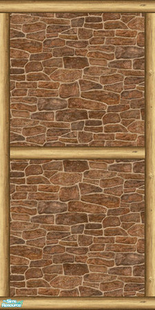 Sims 2 — Cabin Build Set - Brown Stone And Log Siding by kittyispretty69 — Part of my Cabin Build Set 01. Enjoy!!