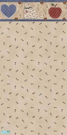 Sims 2 — Cats & Hearts by devoted2rusty — Country style wallpaper.