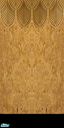Sims 2 — Lew's Bedroom - Lew's Wallpaper by Riverwillows — Beautiful bird's eye maple wall paneling with a border of gold