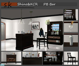 Sims 2 — PB Bar by ShinoKCR — A Bar inspired by Potterybarn - includes Mirrorwallcounter,light, counter, bar, Glasses,