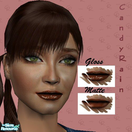 Sims 2 — Chocolate Gloss by Candyrain — Chocolate Gloss lipcolor.