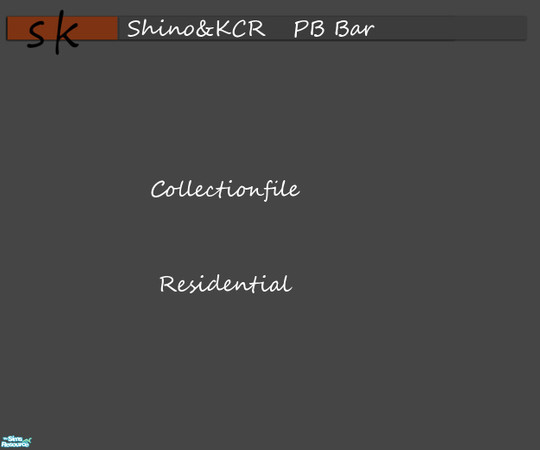 Sims 2 — PB Bar - Collectionfile Residential by ShinoKCR — 