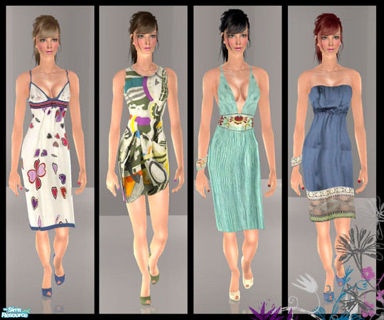 Sims 2 — 24 by simal10 — Four designer dresses for your sims. Can be used as everyday & formal. DO NOT forget to