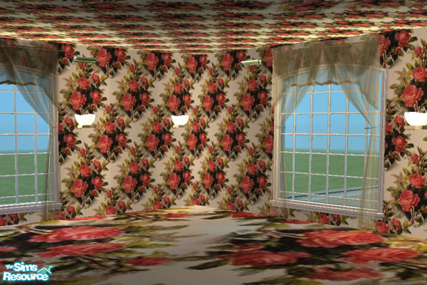 Sims 2 — set_wp_floral_758 by irkush — Set consists of wall,floor and ceiling