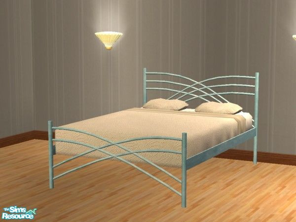 Sims 2 — Rainbow Double Bed Frame - Blue Marble by lym — Part of my Marble Rainbow Double Bed Frame set. My white Rainbow