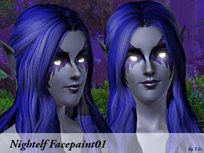 Sims 3 — Nightelf facepaint1_T.D. by Sylvanes2 — My fave nightelf facepaint that you can take in World of Warcraft. Its