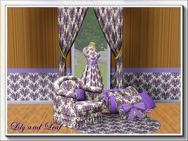 Sims 3 — Lily and Leaf_marcorse by marcorse — Lily and Leaf is a classic wallpaper design given a modern colour lift.
