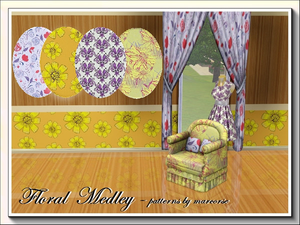 Sims 3 — Floral Medley_marcorse by marcorse — Floral Medley is a collection of patterns with a floral theme - lilies,