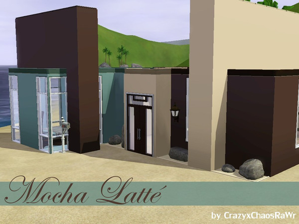 Sims 3 —  by CrazyxChaosRaWr — This one bedroom, one bathroom beach home features a split-level floor plan, as well as