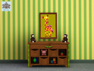 Sims 3 — painting nursery 5 by nijl — This is a painting with a drawing of a giraffe and monkeys on. This painting fits
