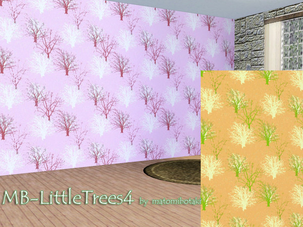 Sims 3 — MB-LittleTrees4 by matomibotaki — Tree pattern with leavless autumn trees, 3 recolorable palettes, to find under