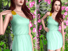 Sims 3 — One shoulder dress by Sunny13 — Decorative part on the right shoulder has three variants: gold, silver and