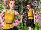 Sims 3 — Top with lace collar by Sunny13 — Top with lace collar. Has three recolorable channels: main, collar, belt. New