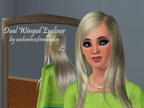 Sims 3 — Dual Wing Eyeliner by wolverinesFemaleDog — Dual wing eyeliner, with wings on the outer and inner corner of