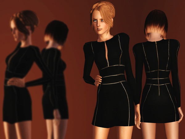 Sims 3 — Desire by -April- — Hey! So this stylish black dress with silver line details is a perfect choice for your sims