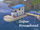Sims 3 — Super Houseboat by popeye3 — Lovely relaxing houseboat, ideal for newlywed couples, 1 bedroom ensuite bathroom,
