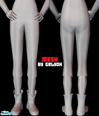 Sims 2 — MESH - Cropped Pants With Boots for Teen Females (REA22)  by gelydh — New bottoms mesh for adult females with