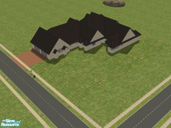 Sims 2 — Angles by Poeksel — Modern lines and interesting angles make up this home. With a 2 car garage and a Jack and