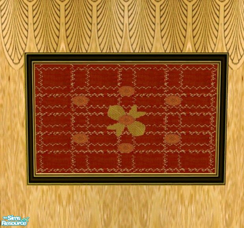 Sims 2 — Lew's Bedroom - Lew's Picture by Riverwillows — Hand-woven artwork in a black frame. Part of Lew's Bedroom by