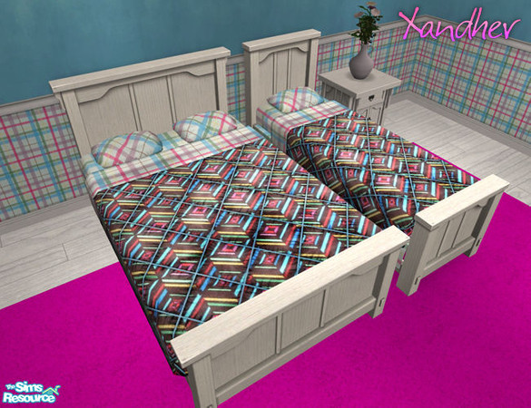 Sims 2 — Spectre Bedding - Quebism by Xandher — A vibrant, colorful bedding for your adventurous Sims. This bedding