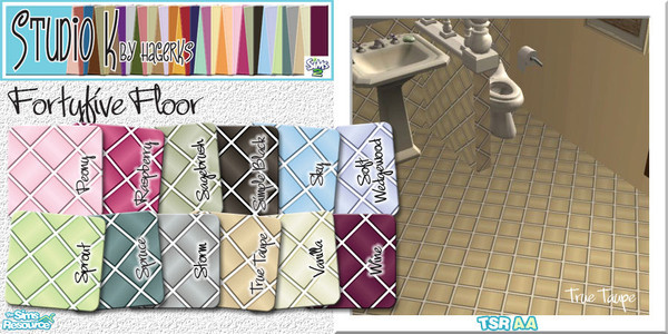 Sims 2 — Studio K Fortyfive Floors_03 by StudioKhagerks — 25-36 of 36 colors. Can be found under Tile and can be