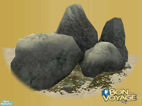 Sims 2 — Maxis Large Group - Mesh by Shakeshaft — Part of a set of hidden Maxis Rocks, ideal for creating beach rock