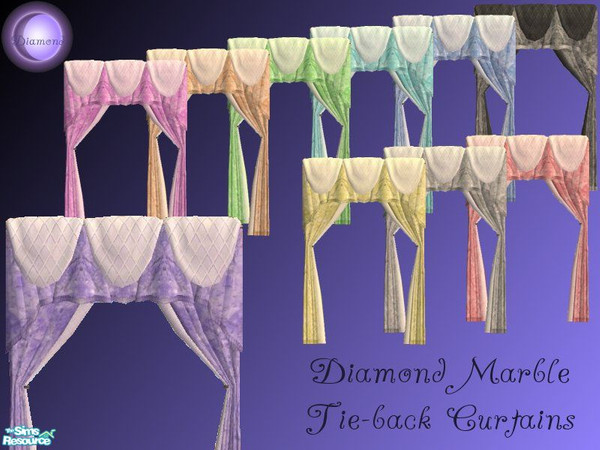 Sims 2 — D2DDiamond Marble Tie-Back Curtians by D2Diamond — 10 new curtain styles for your Diamond Marble room.