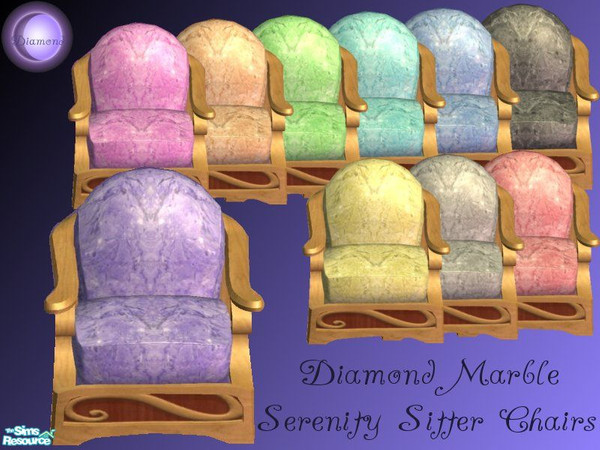 Sims 2 — D2DDiamond Marble Serenity Sitter Set by D2Diamond — 10 more colors for the Diamond Marble set in the Serenity