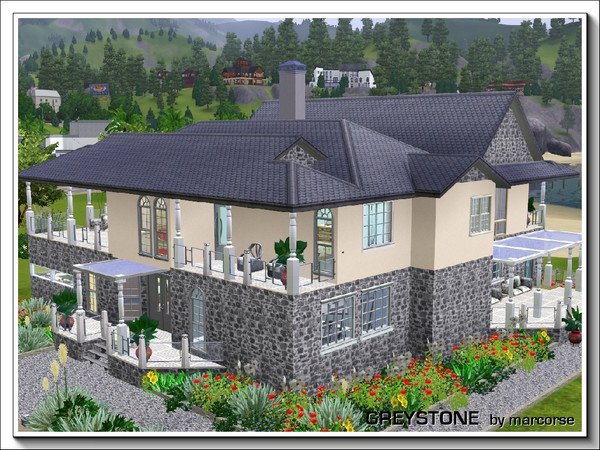 Sims 3 — Greystone by marcorse — Greystone, 2storey, 4bedroom, 4-1/2 bathroom contemporary dwelling with great potential