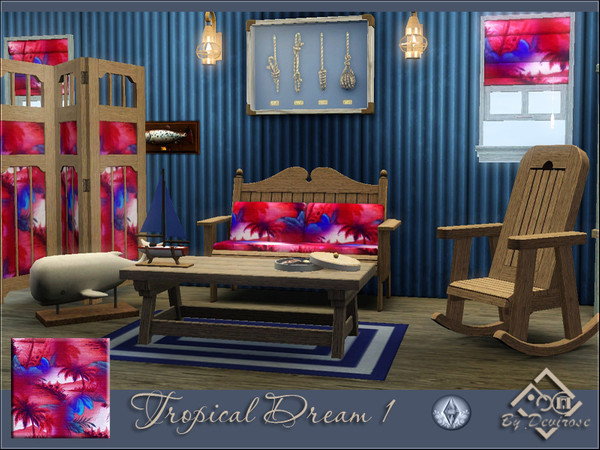 Sims 3 — Tropical Dream 1 by Devirose — Tropical pattern ideal for your holidays or tropical lots.Conceived initially for