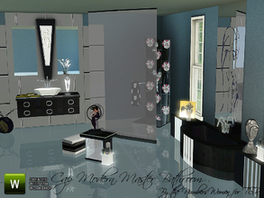 Sims 3 — Cap Modern Bathroom by TheNumbersWoman — Modern and Old Hollywood this bathroom brings us into the romantic side