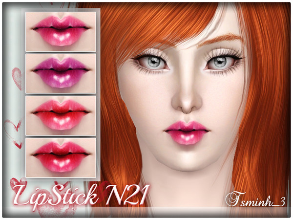 Sims 3 — Lipstick N21 by TsminhSims — New lipstick for you Sims. - 4 recolor Chanels - Full CAS Thumnials - For all