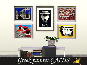 Sims 3 — evi Greek Painter Gaitis by evi — A set of 5 paintings by the Greek painter Gaitis, famous for his anonymous men